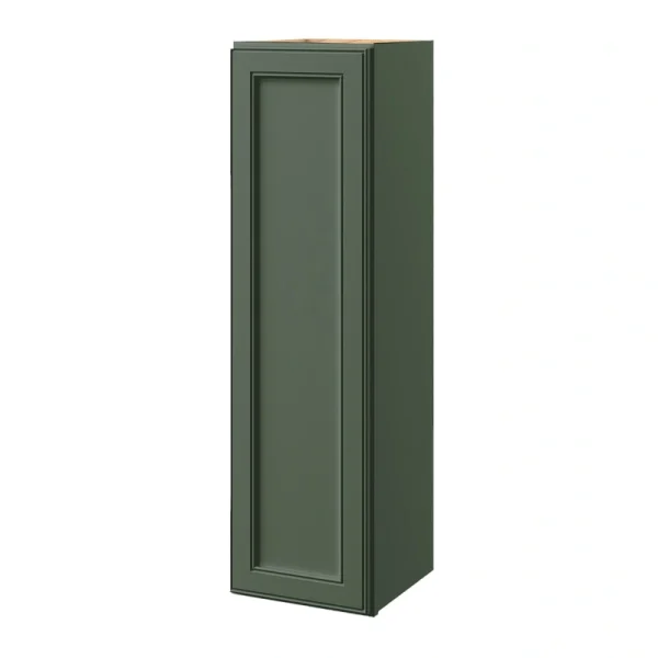 allen + roth Heathrow 12-in W x 42.125-in H x 12-in D Sage Wall Fully Assembled Cabinet (Recessed Panel Square Door Style)