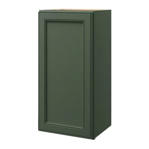 allen + roth Heathrow 15-in W x 30.125-in H x 12-in D Sage Wall Fully Assembled Cabinet (Recessed Panel Square Door Style)