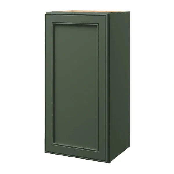 allen + roth Heathrow 15-in W x 30.125-in H x 12-in D Sage Wall Fully Assembled Cabinet (Recessed Panel Square Door Style)