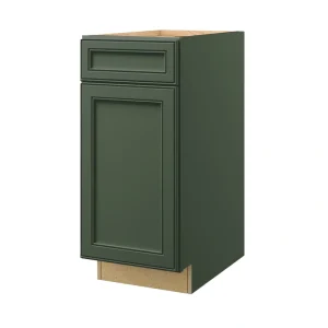 allen + roth Heathrow 15-in W x 34.5-in H x 24-in D Sage 1-Drawer Base Fully Assembled Cabinet (Recessed Panel Mitered Style)
