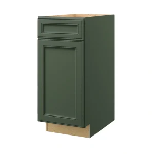 allen + roth Heathrow 15-in W x 34.5-in H x 24-in D Sage 1-Drawer Pull-out Wastebasket Base Fully Assembled Cabinet (Recessed Panel Style)