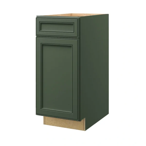 allen + roth Heathrow 15-in W x 34.5-in H x 24-in D Sage 1-Drawer Pull-out Wastebasket Base Fully Assembled Cabinet (Recessed Panel Style)