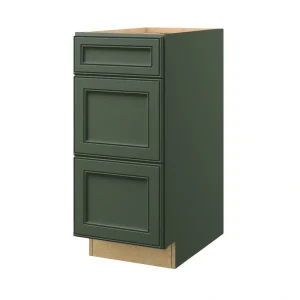 allen + roth Heathrow 15-in W x 34.5-in H x 24-in D Sage 3-Drawer Base Fully Assembled Cabinet (Recessed Panel Style)