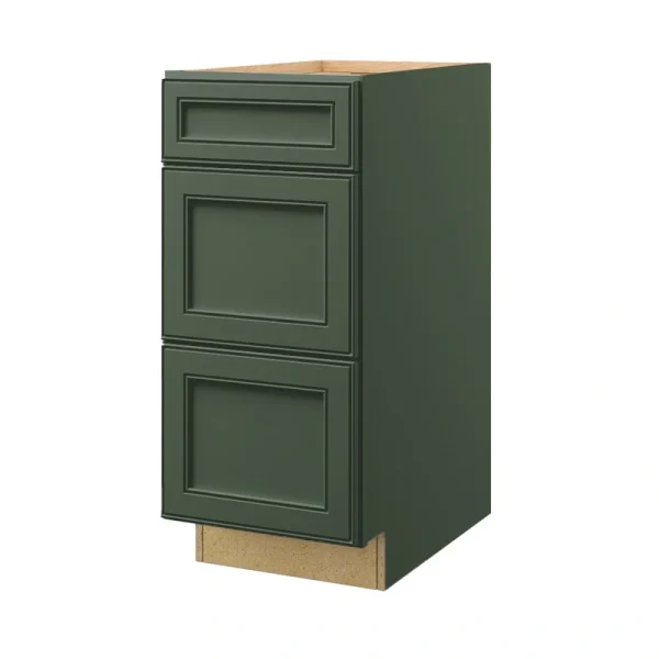 allen + roth Heathrow 15-in W x 34.5-in H x 24-in D Sage 3-Drawer Base Fully Assembled Cabinet (Recessed Panel Style)