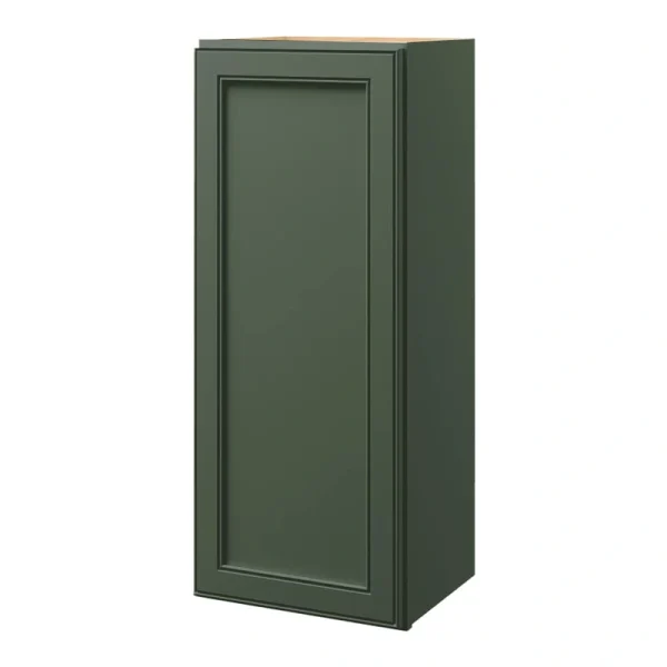 allen + roth Heathrow 15-in W x 39.125-in H x 12-in D Sage Wall Fully Assembled Cabinet (Recessed Panel Square Door Style)