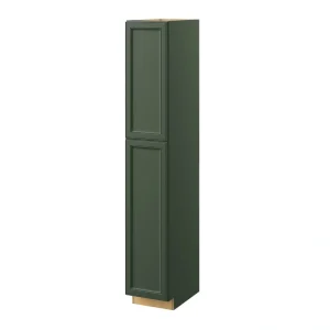 allen + roth Heathrow 15-in W x 90-in H x 24-in D Sage Pantry Fully Assembled Cabinet (Recessed Panel Square Door Style)