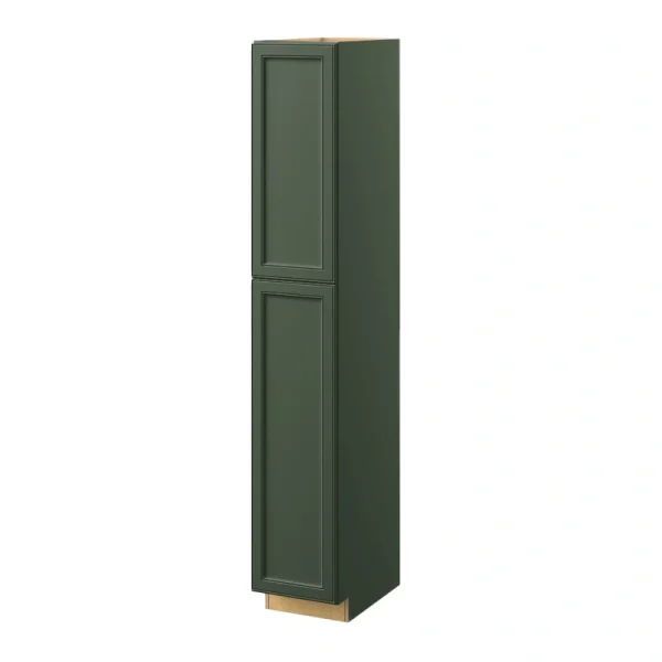 allen + roth Heathrow 15-in W x 90-in H x 24-in D Sage Pantry Fully Assembled Cabinet (Recessed Panel Square Door Style)