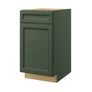 allen + roth Heathrow 18-in W x 34.5-in H x 24-in D Sage 1-Drawer Base Fully Assembled Cabinet (Recessed Panel Mitered Style)