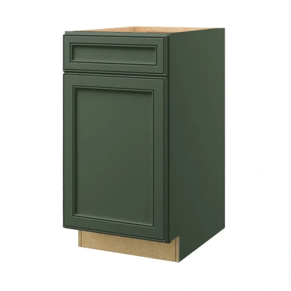 allen + roth Heathrow 18-in W x 34.5-in H x 24-in D Sage 1-Drawer Base Fully Assembled Cabinet (Recessed Panel Square Style)