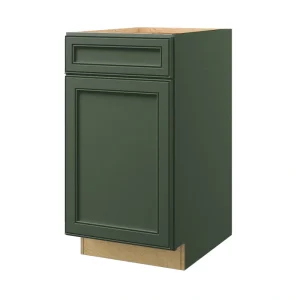 allen + roth Heathrow 18-in W x 34.5-in H x 24-in D Sage 1-Drawer Pull-out Wastebasket Base Fully Assembled Cabinet (Recessed Panel Style)