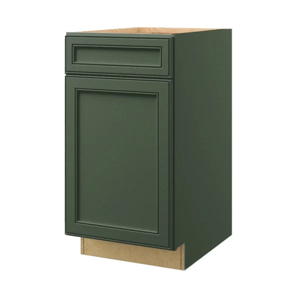 allen + roth Heathrow 18-in W x 34.5-in H x 24-in D Sage 1-Drawer Pull-out Wastebasket Base Fully Assembled Cabinet (Recessed Panel Style)