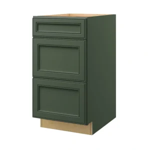 allen + roth Heathrow 18-in W x 34.5-in H x 24-in D Sage 3-Drawer Base Fully Assembled Cabinet (Recessed Panel Style)