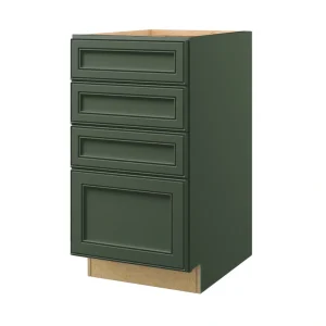 allen + roth Heathrow 18-in W x 34.5-in H x 24-in D Sage 4-Drawer Base Fully Assembled Cabinet (Recessed Panel Style)