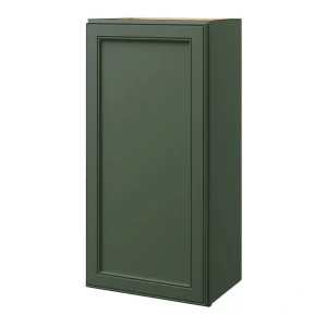 allen + roth Heathrow 18-in W x 39.125-in H x 12-in D Sage Wall Fully Assembled Cabinet (Recessed Panel Square Door Style)