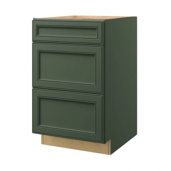 allen + roth Heathrow 21-in W x 34.5-in H x 24-in D Sage 3-Drawer Base Fully Assembled Cabinet (Recessed Panel Style)