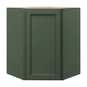 allen + roth Heathrow 24-in W x 30.125-in H x 12-in D Sage Diagonal Corner Wall Fully Assembled Cabinet (Recessed Panel Square Style)