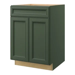 allen + roth Heathrow 24-in W x 34.5-in H x 24-in D Sage 1-Drawer Base Fully Assembled Cabinet (Raised Panel Square Style)