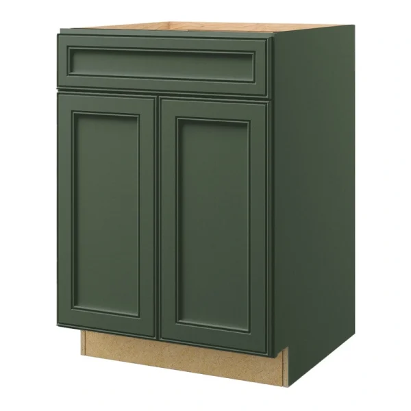 allen + roth Heathrow 24-in W x 34.5-in H x 24-in D Sage 1-Drawer Base Fully Assembled Cabinet (Raised Panel Square Style)