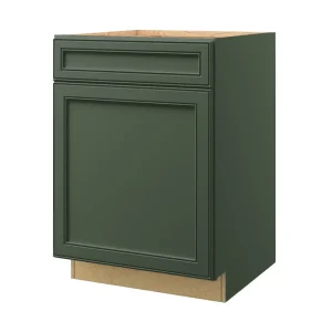 allen + roth Heathrow 24-in W x 34.5-in H x 24-in D Sage 1-Drawer Base Fully Assembled Cabinet (Recessed Panel Square Style)
