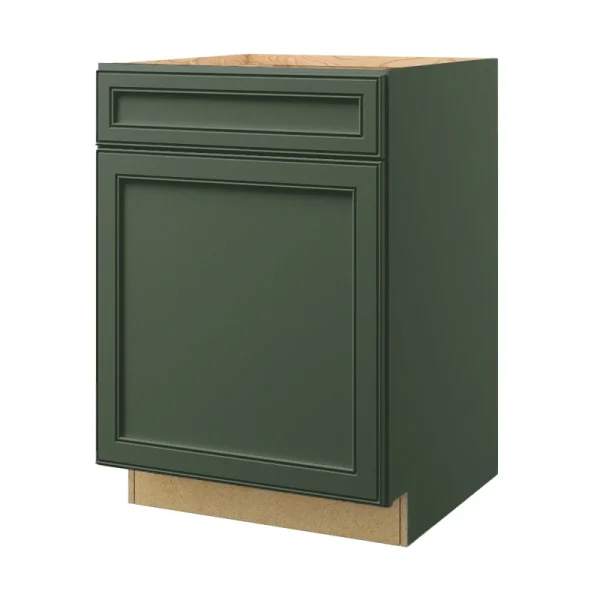 allen + roth Heathrow 24-in W x 34.5-in H x 24-in D Sage 1-Drawer Base Fully Assembled Cabinet (Recessed Panel Square Style)