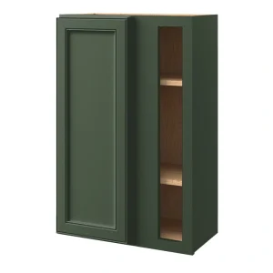 allen + roth Heathrow 24-in W x 36.125-in H x 12-in D Sage Blind Corner Wall Fully Assembled Cabinet (Recessed Panel Square Style)