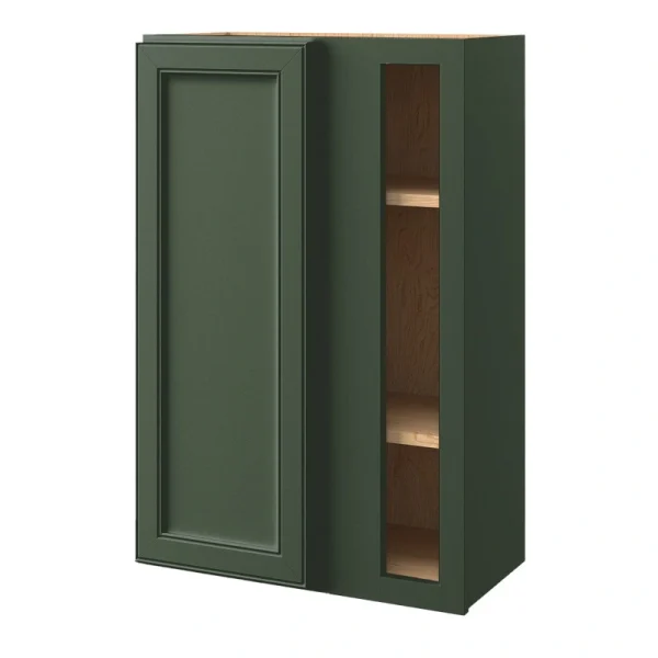 allen + roth Heathrow 24-in W x 36.125-in H x 12-in D Sage Blind Corner Wall Fully Assembled Cabinet (Recessed Panel Square Style)