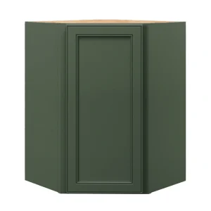 allen + roth Heathrow 24-in W x 36.125-in H x 12-in D Sage Diagonal Corner Wall Fully Assembled Cabinet (Recessed Panel Square Style)