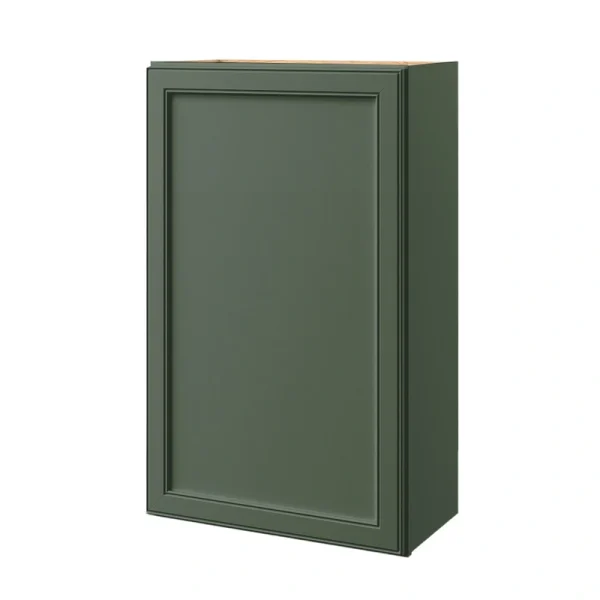 allen + roth Heathrow 24-in W x 39.125-in H x 12-in D Sage Wall Fully Assembled Cabinet (Recessed Panel Square Door Style)