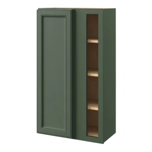 allen + roth Heathrow 24-in W x 42.125-in H x 12-in D Sage Blind Corner Wall Fully Assembled Cabinet (Recessed Panel Square Style)