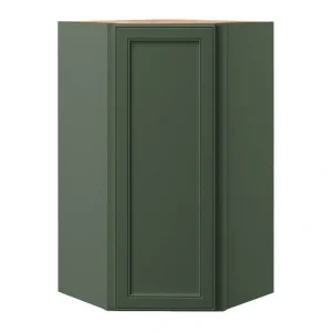 allen + roth Heathrow 24-in W x 42.125-in H x 12-in D Sage Diagonal Corner Wall Fully Assembled Cabinet (Recessed Panel Square Style)