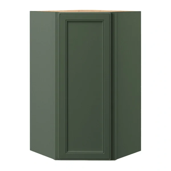 allen + roth Heathrow 24-in W x 42.125-in H x 12-in D Sage Diagonal Corner Wall Fully Assembled Cabinet (Recessed Panel Square Style)
