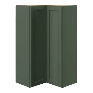 allen + roth Heathrow 24-in W x 42.125-in H x 12-in D Sage L-shaped Corner Wall Fully Assembled Cabinet (Recessed Panel Square Style)