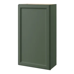 allen + roth Heathrow 24-in W x 42.125-in H x 12-in D Sage Wall Fully Assembled Cabinet (Recessed Panel Square Door Style)
