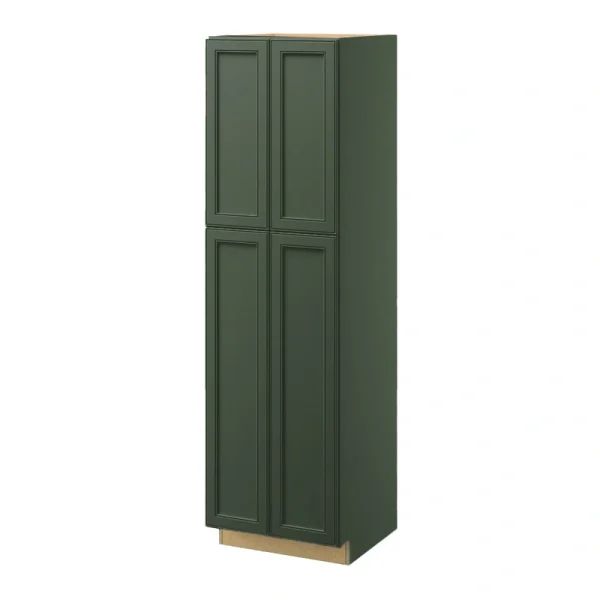 allen + roth Heathrow 24-in W x 84-in H x 24-in D Sage Pantry Fully Assembled Cabinet (Recessed Panel Square Door Style)