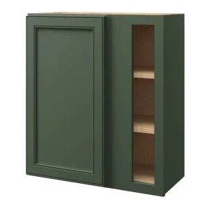 allen + roth Heathrow 27-in W x 30.125-in H x 12-in D Sage Blind Corner Wall Fully Assembled Cabinet (Recessed Panel Square Style)