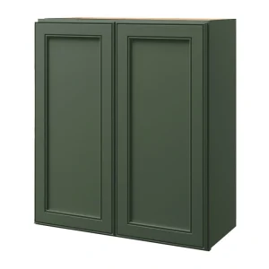 allen + roth Heathrow 27-in W x 30.125-in H x 12-in D Sage Wall Fully Assembled Cabinet (Recessed Panel Square Door Style)