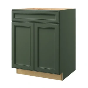 allen + roth Heathrow 27-in W x 34.5-in H x 24-in D Sage 1-Drawer Base Fully Assembled Cabinet (Recessed Panel Mitered Style)