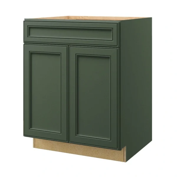 allen + roth Heathrow 27-in W x 34.5-in H x 24-in D Sage 1-Drawer Base Fully Assembled Cabinet (Recessed Panel Mitered Style)