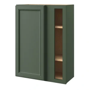 allen + roth Heathrow 27-in W x 36.125-in H x 12-in D Sage Blind 1-Drawer Corner Wall Fully Assembled Cabinet (Recessed Panel Square Style)