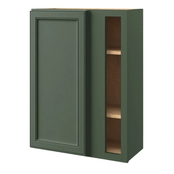 allen + roth Heathrow 27-in W x 36.125-in H x 12-in D Sage Blind 1-Drawer Corner Wall Fully Assembled Cabinet (Recessed Panel Square Style)