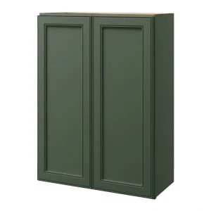 allen + roth Heathrow 27-in W x 39.125-in H x 12-in D Sage Wall Fully Assembled Cabinet (Recessed Panel Square Door Style)