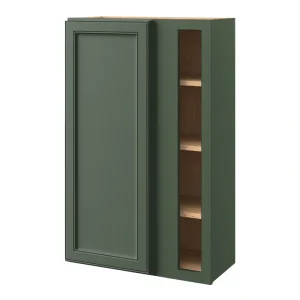 allen + roth Heathrow 27-in W x 42.125-in H x 12-in D Sage Blind 1-Drawer Corner Wall Fully Assembled Cabinet (Recessed Panel Square Style)