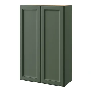 allen + roth Heathrow 27-in W x 42.125-in H x 12-in D Sage Wall Fully Assembled Cabinet (Recessed Panel Square Door Style)
