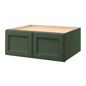 allen + roth Heathrow 30-in W x 12.125-in H x 24-in D Sage Wall Fully Assembled Cabinet (Recessed Panel Square Door Style)