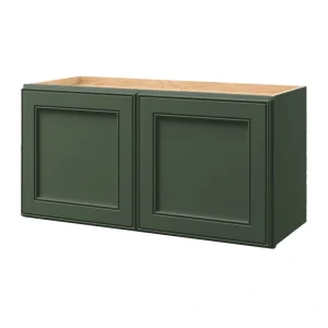 allen + roth Heathrow 30-in W x 15.125-in H x 12-in D Sage Wall Fully Assembled Cabinet (Recessed Panel Square Door Style)