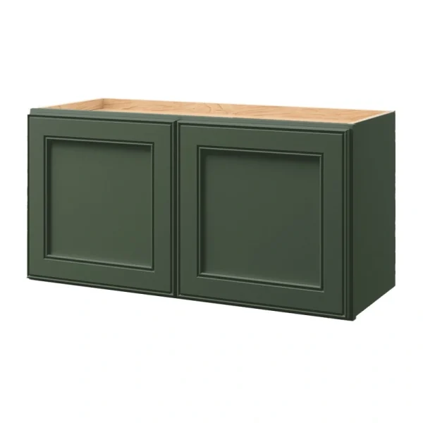 allen + roth Heathrow 30-in W x 15.125-in H x 12-in D Sage Wall Fully Assembled Cabinet (Recessed Panel Square Door Style)