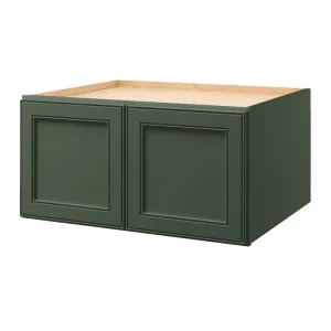 allen + roth Heathrow 30-in W x 15.125-in H x 24-in D Sage Wall Fully Assembled Cabinet (Recessed Panel Square Door Style)