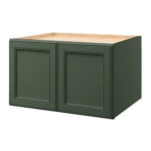allen + roth Heathrow 30-in W x 18.125-in H x 24-in D Sage Wall Fully Assembled Cabinet (Recessed Panel Mitered Door Style)