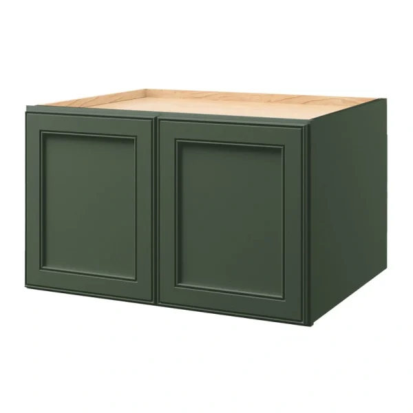 allen + roth Heathrow 30-in W x 18.125-in H x 24-in D Sage Wall Fully Assembled Cabinet (Recessed Panel Mitered Door Style)