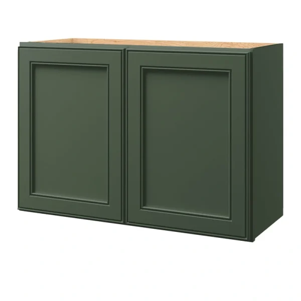 allen + roth Heathrow 30-in W x 20.625-in H x 12-in D Sage Wall Fully Assembled Cabinet (Recessed Panel Square Door Style)